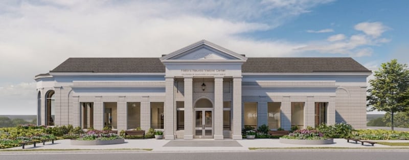 An external rendering of new Nauvoo Temple Visitors’ Center in historic Nauvoo, Illinois.