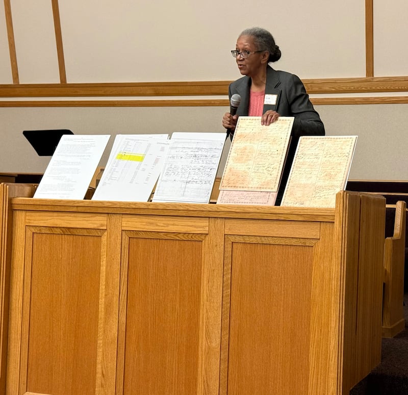 Anita Boyd, president of the Afro-American Genealogical and Historical Society of Chicago, speaks to genealogy enthusiasts at an event hosted by the Chicago Illinois Stake on March 7, 2026. More than 40 people gathered to participate in classes and hear talks by experts from Chicago’s Newberry Library and the Afro-American Genealogical and Historical Society of Chicago.