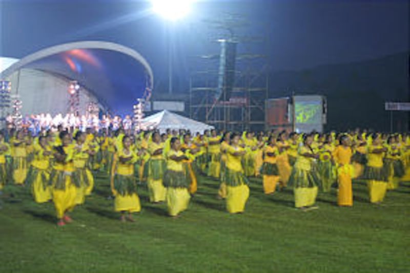 Thousands of dancers spent months practicing for cultural celebration at Apia Park Stadium.