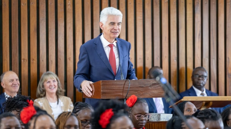 Elder Gérald Caussé addresses members at the Nairobi Kenya South Stake Conference on Oct. 25, 2026.