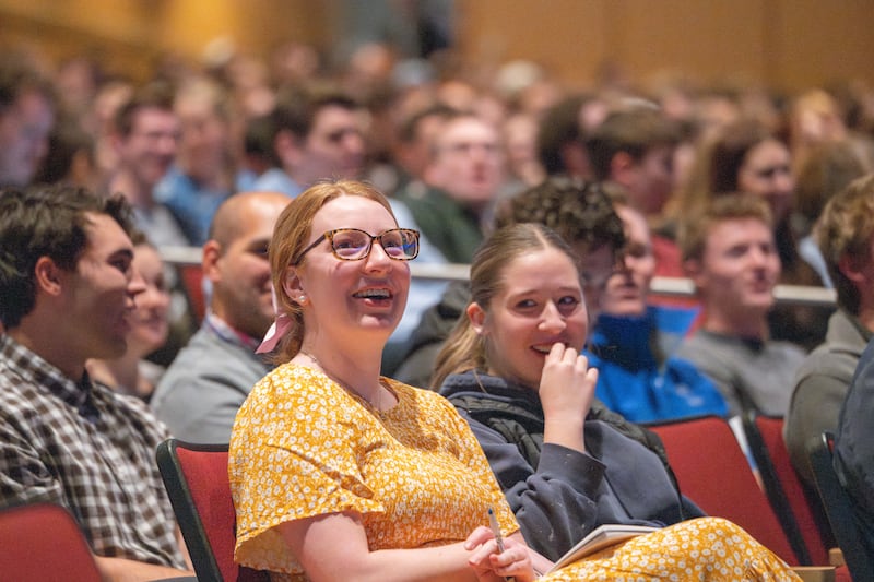 Students gather to the BYU–Idaho Center to attend the first devotional of the semester, given by President Alvin F. Meredith III and Sister Jennifer E. Meredith, Jan. 13, 2026, in Rexburg, Idaho.