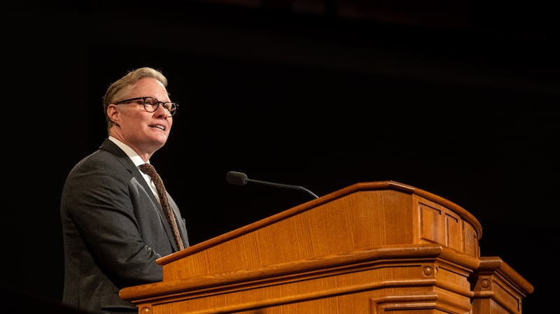 Elder Karl D. Hirst, General Authority Seventy, speaks during a Brigham Young University–Idaho devotional on Tuesday, Nov. 18, 2025.