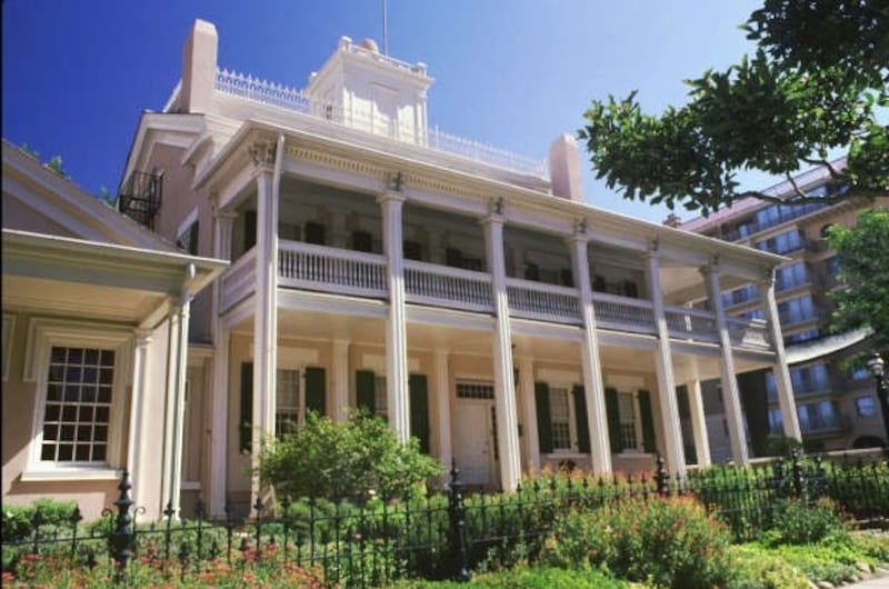 The Beehive House is on the corner of South Temple and State Street in Salt Lake City, Utah.
