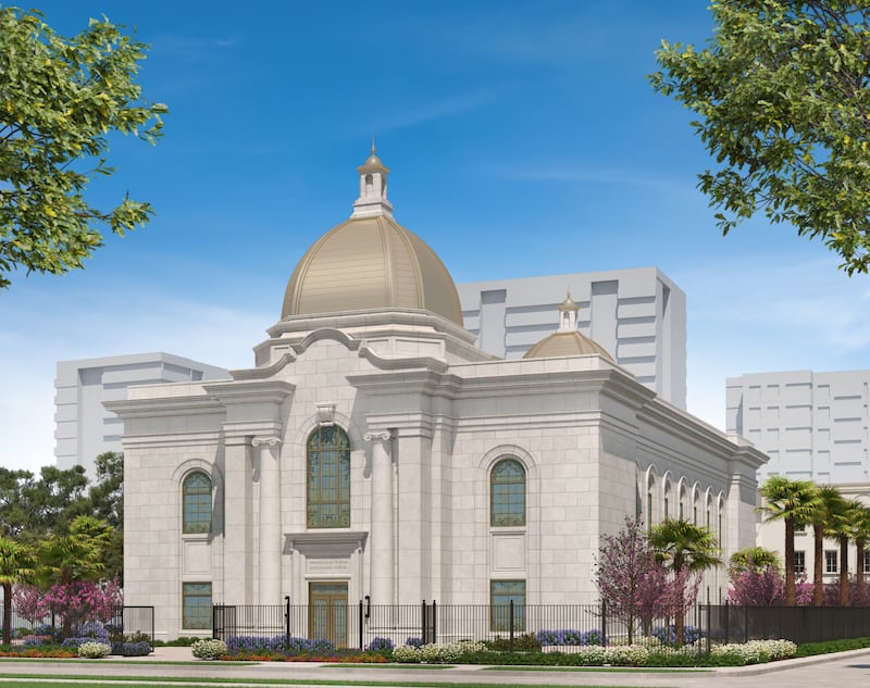 Exterior rendering of the Viña del Mar Chile Temple.