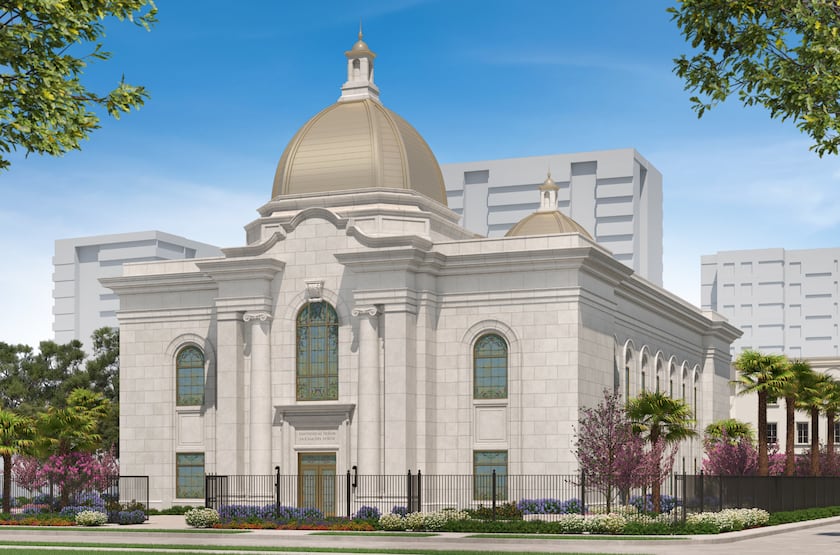 Exterior rendering of the Viña del Mar Chile Temple.