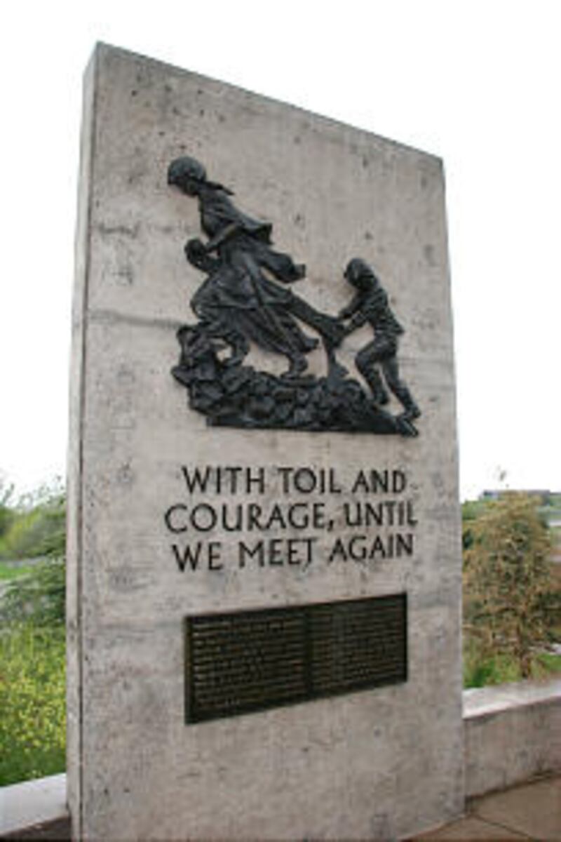 Feature commemorating the Mormon Battalion at This Is The Place Historic Park.