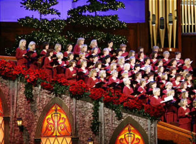 The Mormon Tabernalce Choir sing during the LDS church Christmas Devotional Dec 2, 2007 in Salt Lake