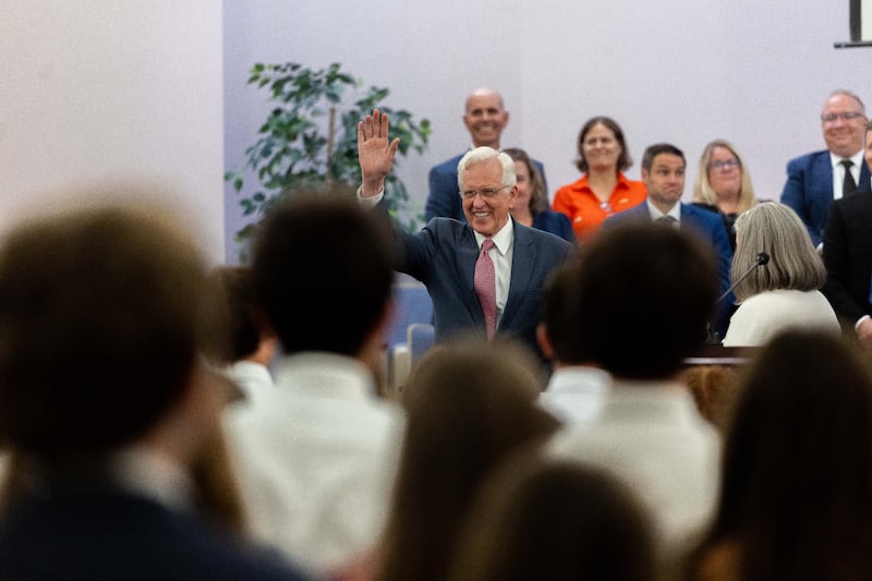President D. Todd Christofferson, second counselor in the First Presidency, greets Latter-day Saint youth in Toronto, Canada, on Saturday, June 13, 2026.