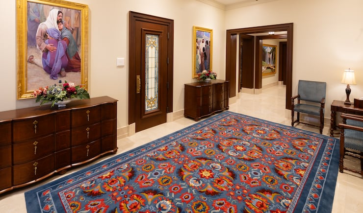 A hallway inside the San Luis Potosí Mexico Temple.