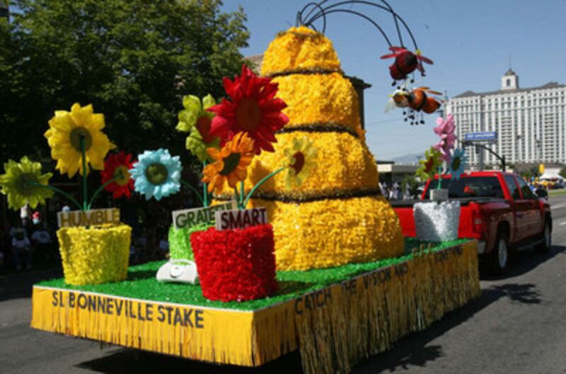 The Salt Lake Bonneville Stake float participated in the Days of '47 youth parade.