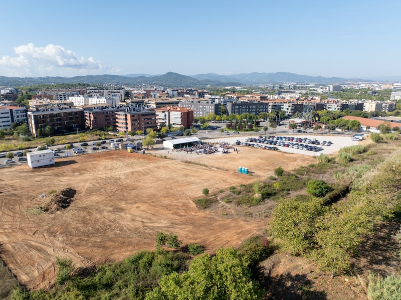 An aerial view of the site of the future Barcelona Spain Temple, at its groundbreaking ceremony on Saturday, Sept. 19, 2026, in Barcelona, Catalonia, Spain.