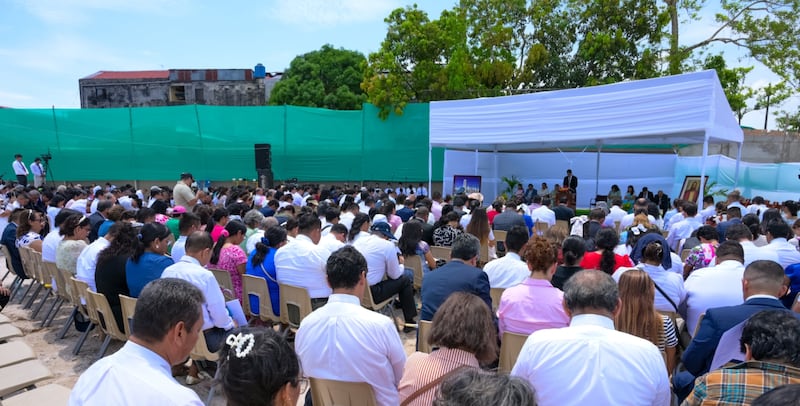 The groundbreaking ceremony for the Iquitos Peru Temple.
