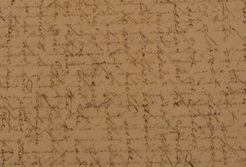 An 1842 letter to Hyrum Smith from wife, Mary Fielding, is written in crisscross pattern to save on