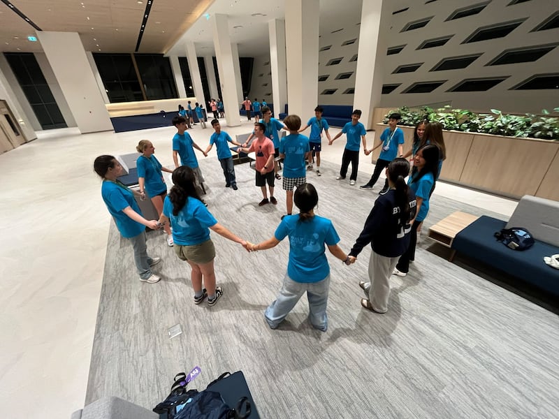 Youth play a game with their counselor at an international For the Strength of Youth Conference in Bangkok, Thailand, on June 18, 2026.
