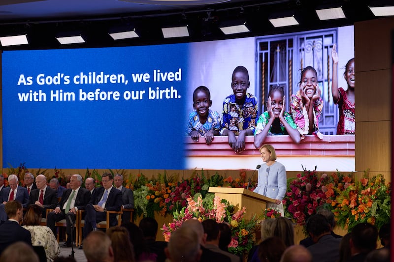 Sister Amy A. Wright, first counselor in the Primary general presidency and member of the Church’s Missionary Executive Council, speaks during the 2026 Seminar for New Mission Leaders on Friday, June 19, 2026, at the Provo Missionary Training Center in Provo, Utah.