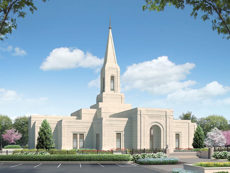 Exterior rendering of the Springfield Missouri Temple.