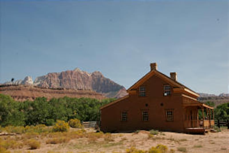 Grafton is situated in southern Utah just west of Zion National Park. Featured is a side view of the