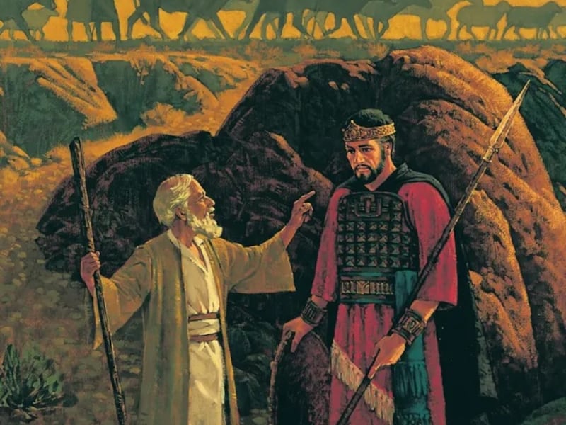 "Samuel Instructing Saul" is by Ted Henninger.
