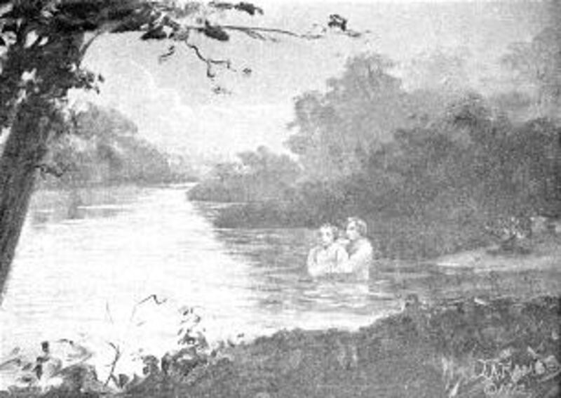 Joseph Smith baptizing Oliver Cowdery.