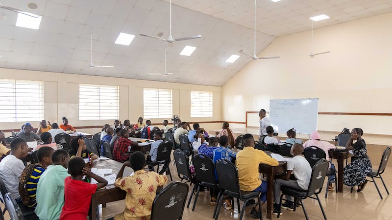 A Succeed in School class is held in Freetown, Sierra Leone, on Wednesday, Aug. 26, 2026.