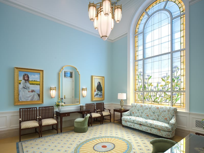 The bride's room of the Montpelier Idaho Temple.
