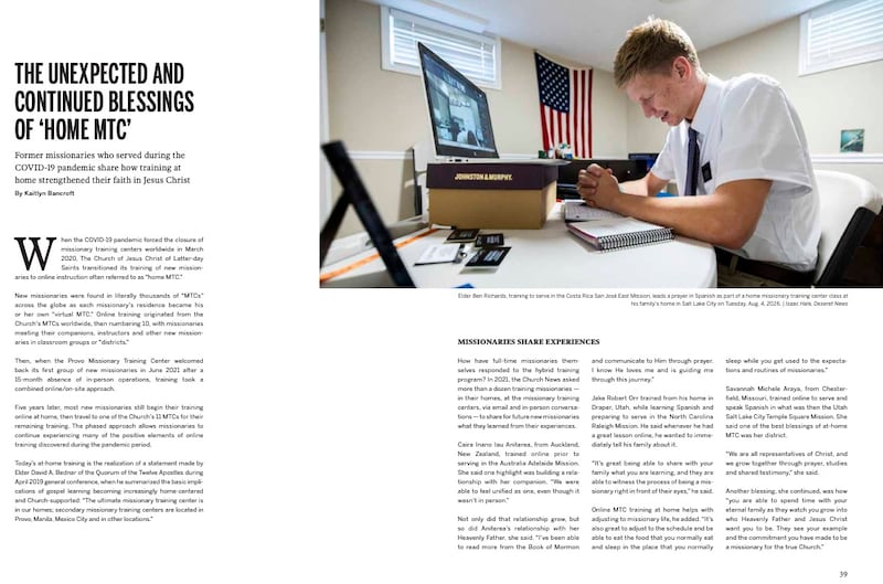 Pages 38 and 39 of the Deseret News' Missionary Work magazine.