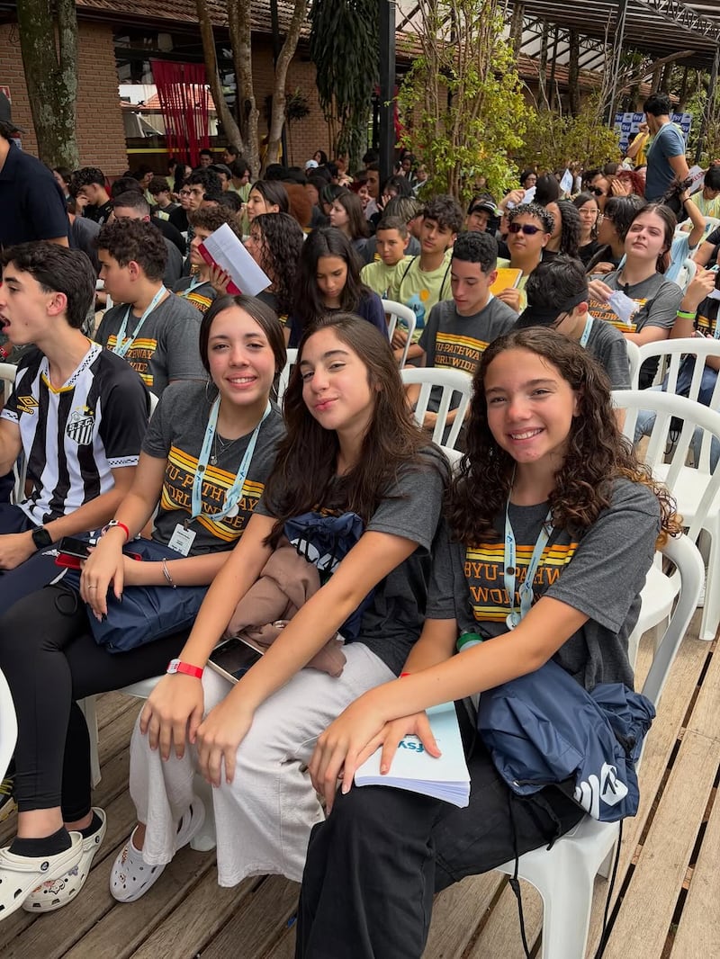 Youth attend a session of FSY in Brazil in February 2026.