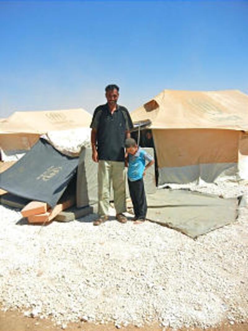 Forty truckloads of gravel, donated by LDS Charities, helps control the blowing sand in refugee camp