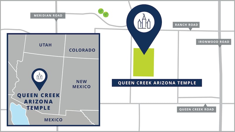 A site map of the Queen Creek Arizona Temple.