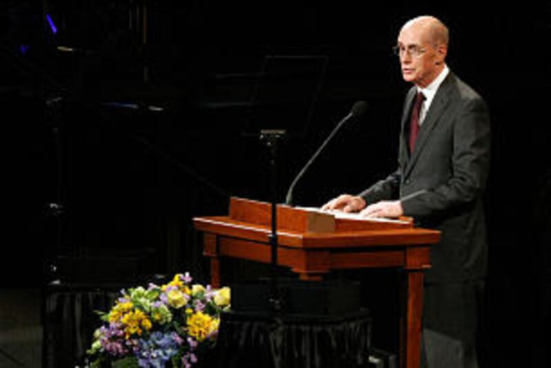 President Henry B. Eyring speaks during "Golden Days: A Celebration of Life," in honor of President