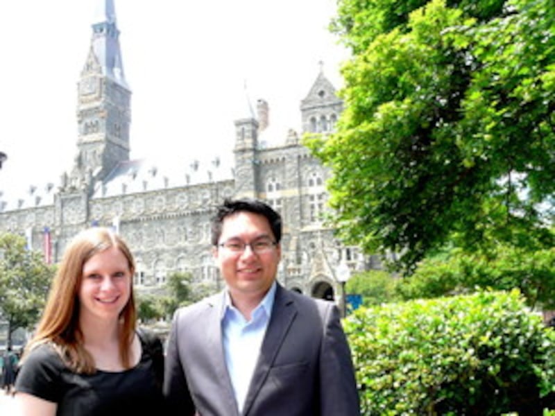Emily Miller and Thomas Jeng.