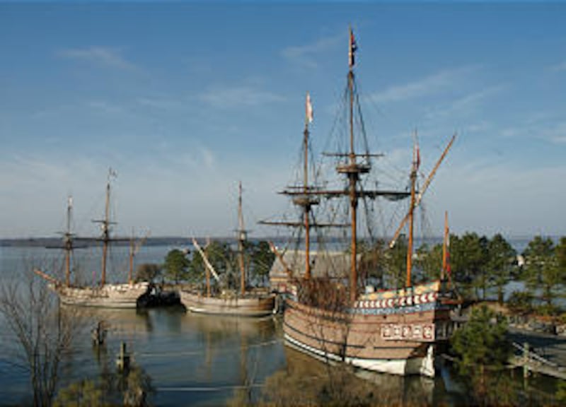 Replicas of first permanent settlers' ships.