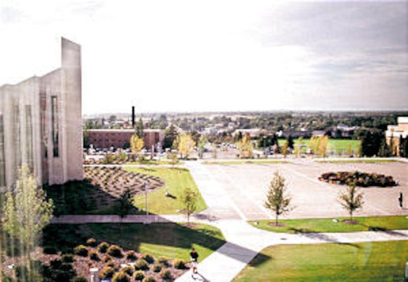 The campus rests on Rexburg hillside.