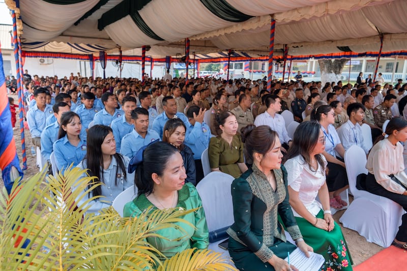 A large crowd, including government and healthcare leaders, and Church officials, gathered to celebrate the new outpatient building at the Preah Net Preah Referral Hospital complex in the Banteay Meanchey province in northwestern Cambodia on Feb. 26, 2026.