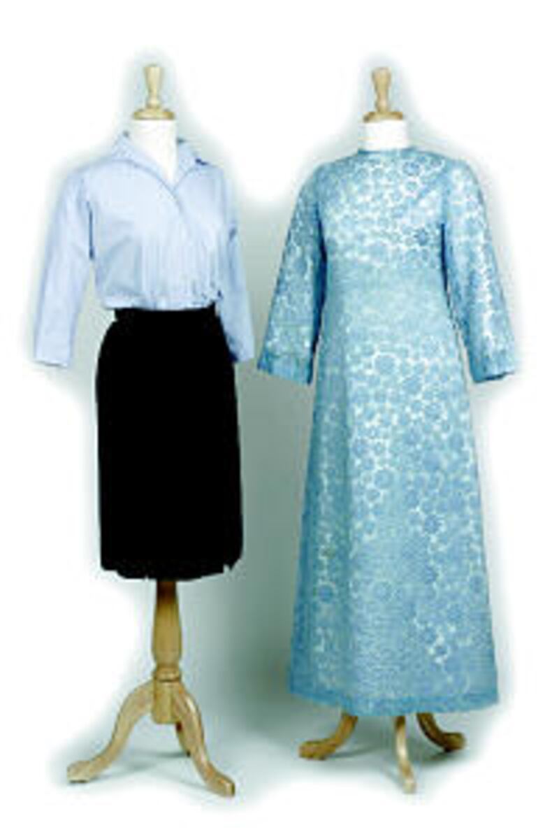 Above, skirt and blouse were worn during the first televised broadcast of Music and the Spoken Word