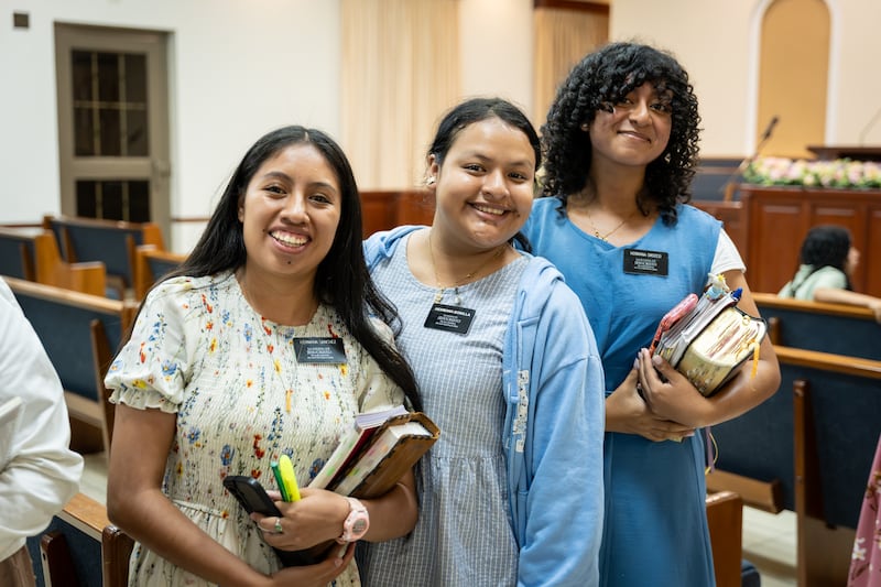 These sister missionaries were among more than 300 that gathered for a devotional with Elder Ronald A. Rasband of the Quorum of the Twelve Apostles in Managua, Nicaragua, on Friday, 16, 2026.