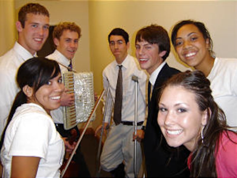Participants prepare for variety show, a popular EFY event that gives youth a chance to share talent