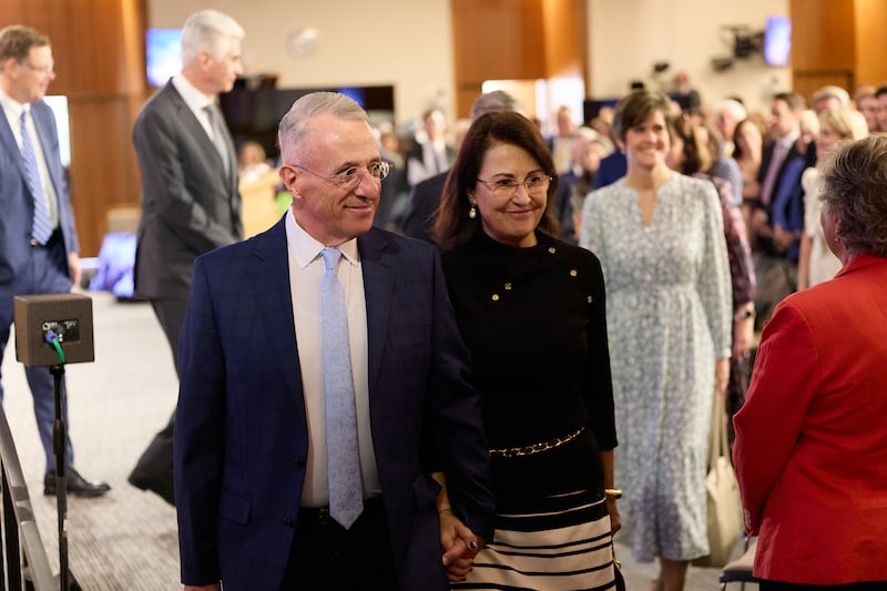 Elder Ulisses Soares and Sister Rosana Soares walk together during the 2026 Seminar for New Mission Leaders at the Provo Missionary Training Center in Provo, Utah, on Thursday, June 18, 2026.