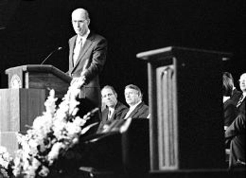 Elder Henry B. Eyring participates in 75th anniversary celebration of institute in Moscow, Idaho, Ma