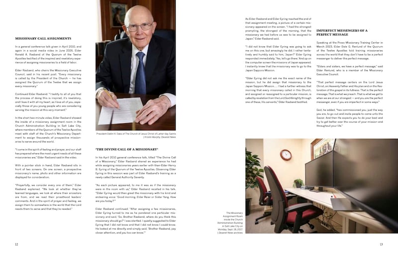 Pages 10-11 of the Missionary Work in The Church of Jesus Christ of Latter-day Saints magazine includes an article about the calls and assignments of missionaries.