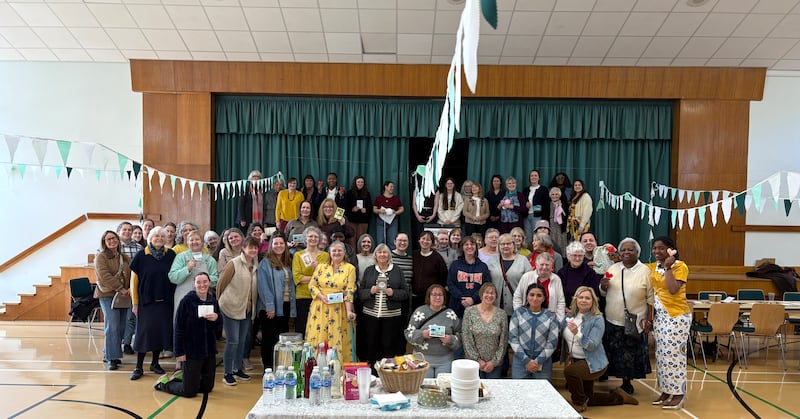 Women in the Northampton England Stake gather for a Relief Society day of service on March 14, 2026.