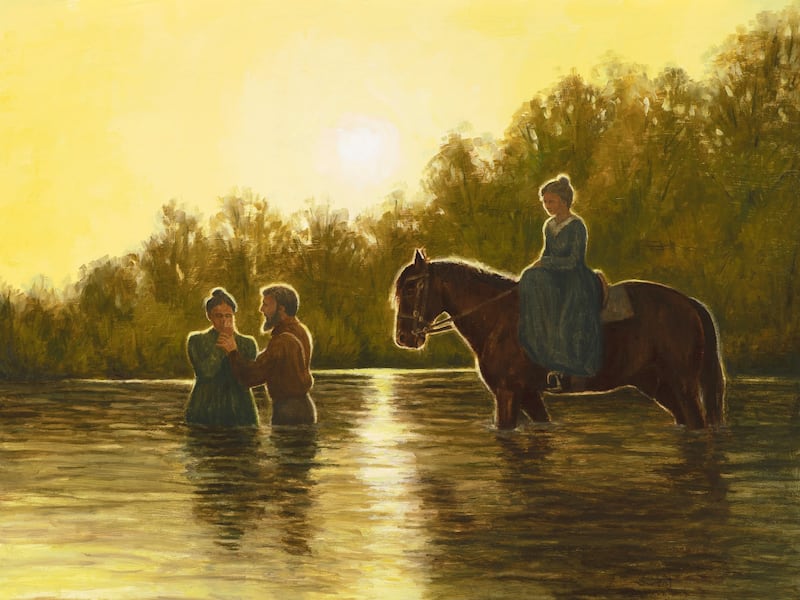“The First Baptism for the Dead," a painting by Anthony Sweat, an artist and BYU professor.