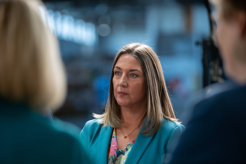 Amy Ellis listens in the Humanitarian Center in Salt Lake City after a recording of the Church News podcast for an episode released Tuesday, Aug. 25, 2026.