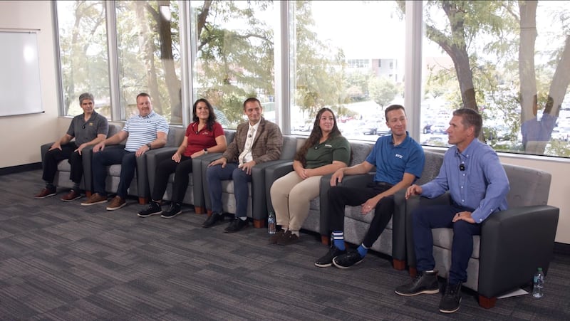 Dan Taylor, admissions outreach administrator at BYU, facilitates a panel of representatives from each of the institutions within the Church Educational System, during a livestream event on Tuesday, Sept. 1, 2026.