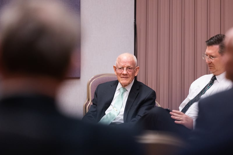 President Cleeo Wright sits during the meeting.