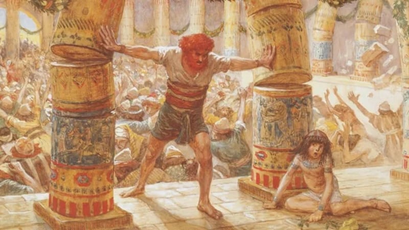 "Samson Puts Down the Pillars" is by James Tissot and others.