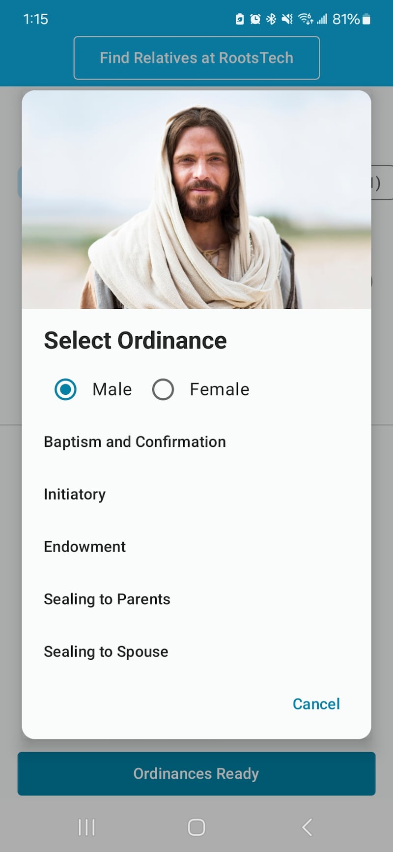 With the Ordinances Ready feature, find family members ready for proxy ordinances.