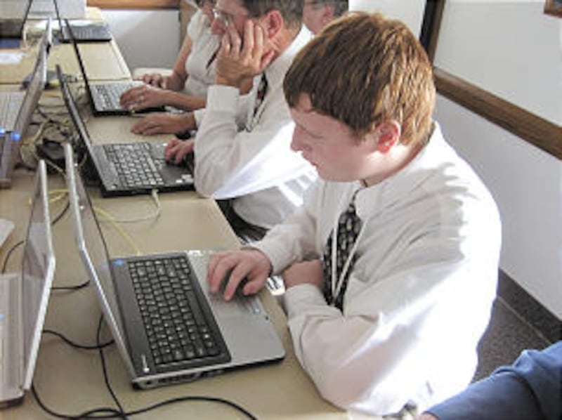 Jacob Rohal of Rootstown learned how to do indexing during a family history workshop at the Youngsto