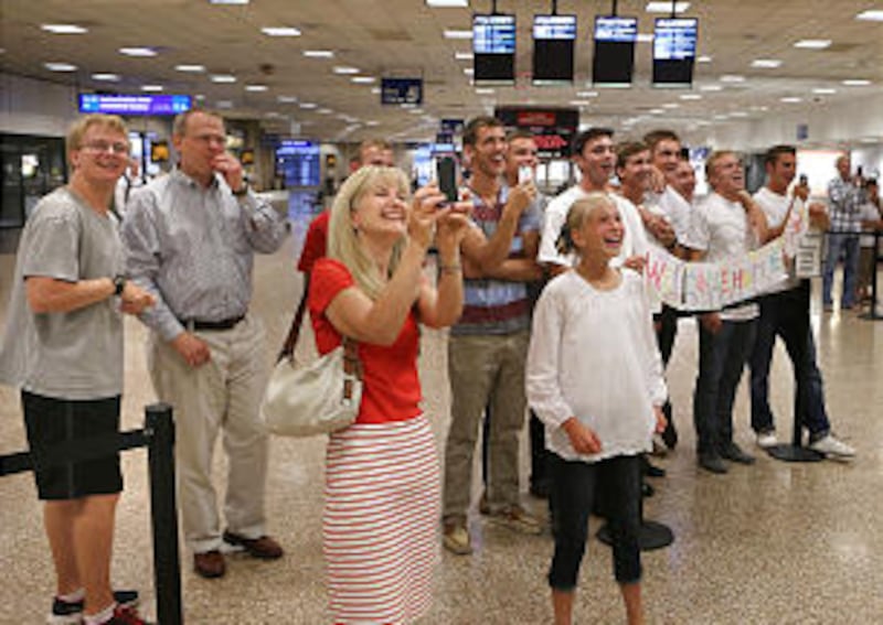 Elder Wayne Owens, is welcomed home from serving two years in the Russia Vladivostok Mission last Au