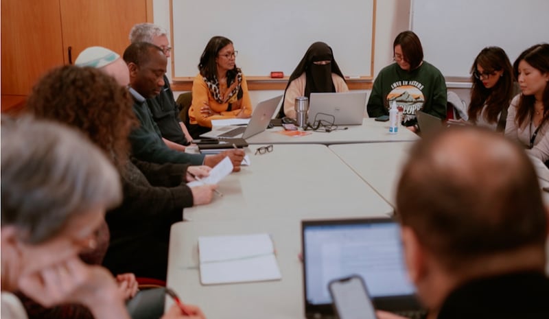 Members of the Brent Multi-faith Forum gather for one of their monthly meetings at the Wembley Friendship and Outreach Center.